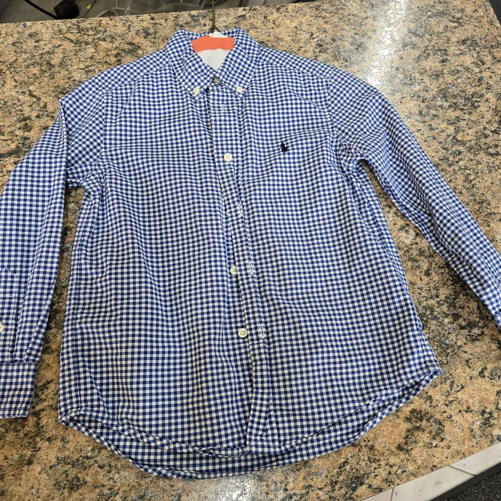 Ralph Lauren Kids Blue Checkered Button-Down Shirt